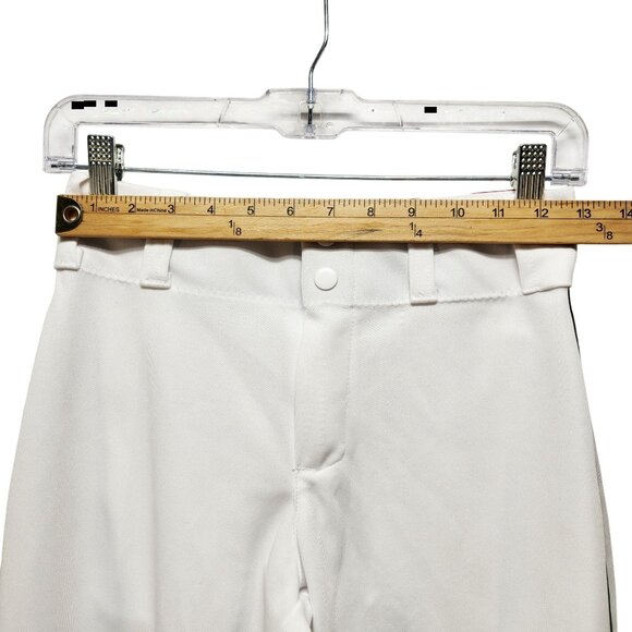 Youth Medium Alleson White Baseball Pants With Black Side Stripe - Picture 6 of 9
